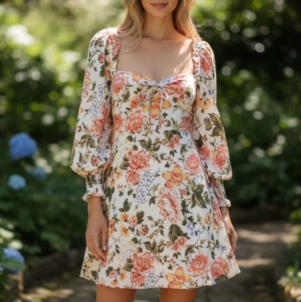Faithfull The Brand Arianne Tearo Floral Print Mini Dress